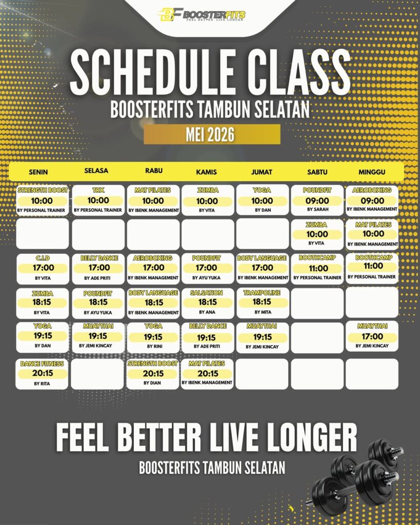 Jadwal BoosterFits Tambun Mei 2026